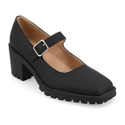 Journee Collection Gladys Womens Square Closed Toe Block Heel Pumps