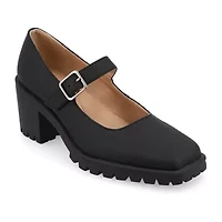 Journee Collection Gladys Womens Square Closed Toe Block Heel Pumps