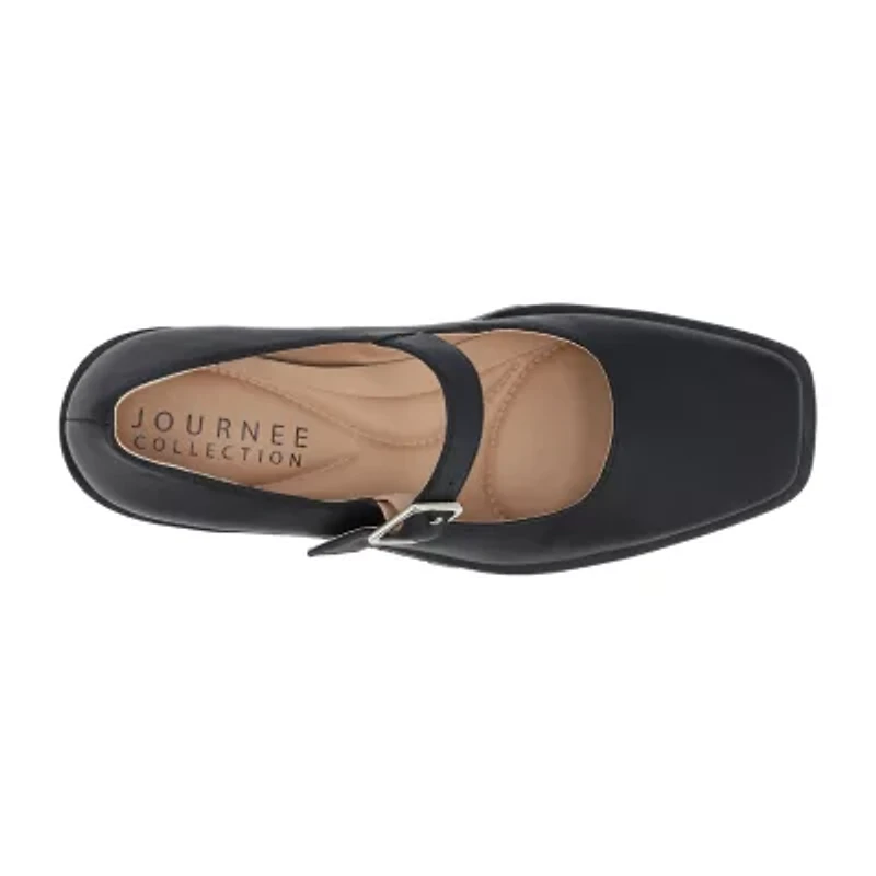 Journee Collection Gladys Womens Square Closed Toe Block Heel Pumps