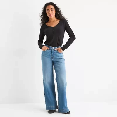 a.n.a Tall Womens High Rise Wide Leg Jean