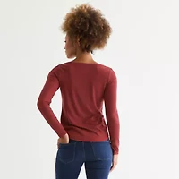 a.n.a Womens Tall Long Sleeve Regular Fit Henley Shirt