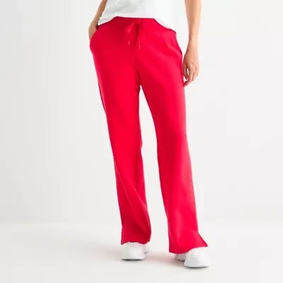 Xersion Womens Drawstring Waist Straight Mid Rise Regular Fit Tall Fleece Sweatpant