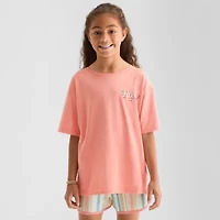 Roxy Big Kid Girls Crew Neck Short Sleeve Oversized Graphic T-Shirt