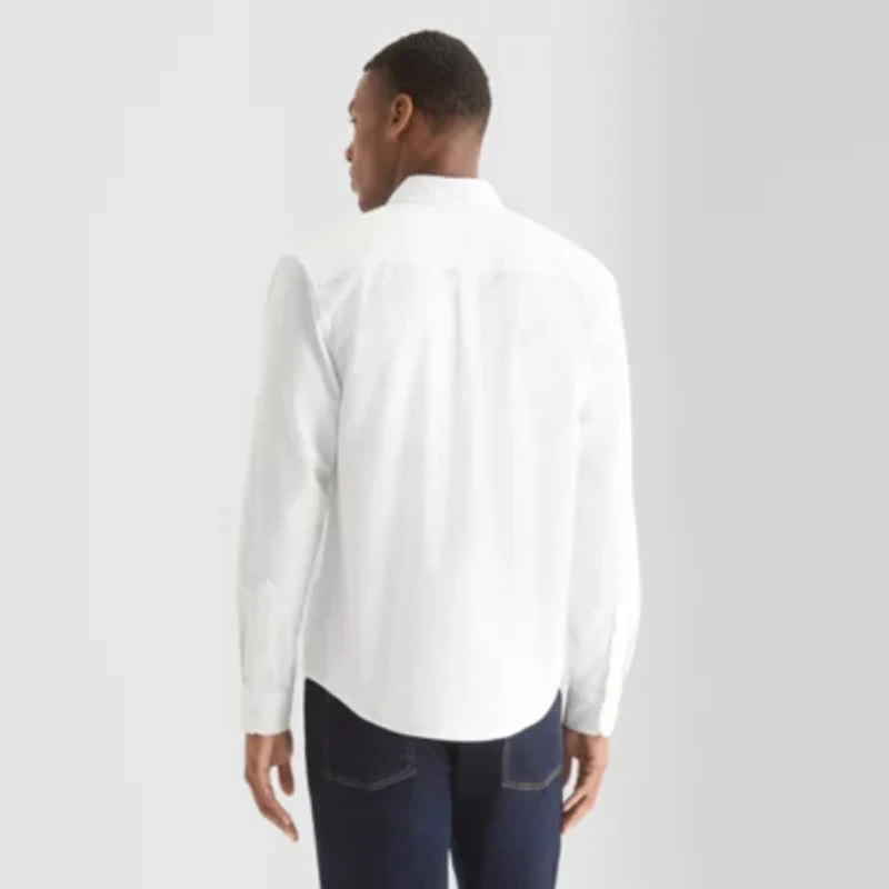 mutual weave Mens Long Sleeve Relaxed Oxford Button-Down Shirt