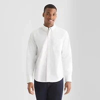 mutual weave Mens Long Sleeve Relaxed Oxford Button-Down Shirt