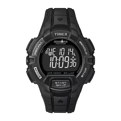Timex® Ironman Rugged Mens 30-Lap Black Dial Watch