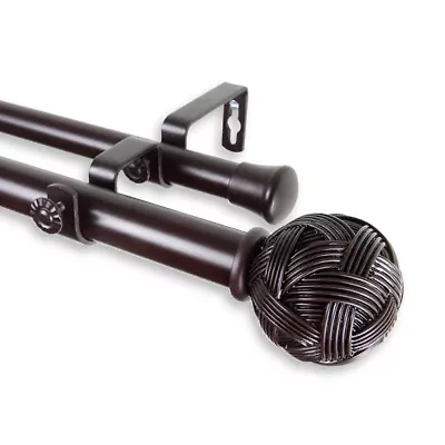 Rod Desyne Twine 1" Double Adjustable Curtain
