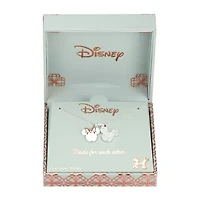 Disney Classics Womens Crystal Pure Silver Over Brass 18 Inch Pendant Necklace