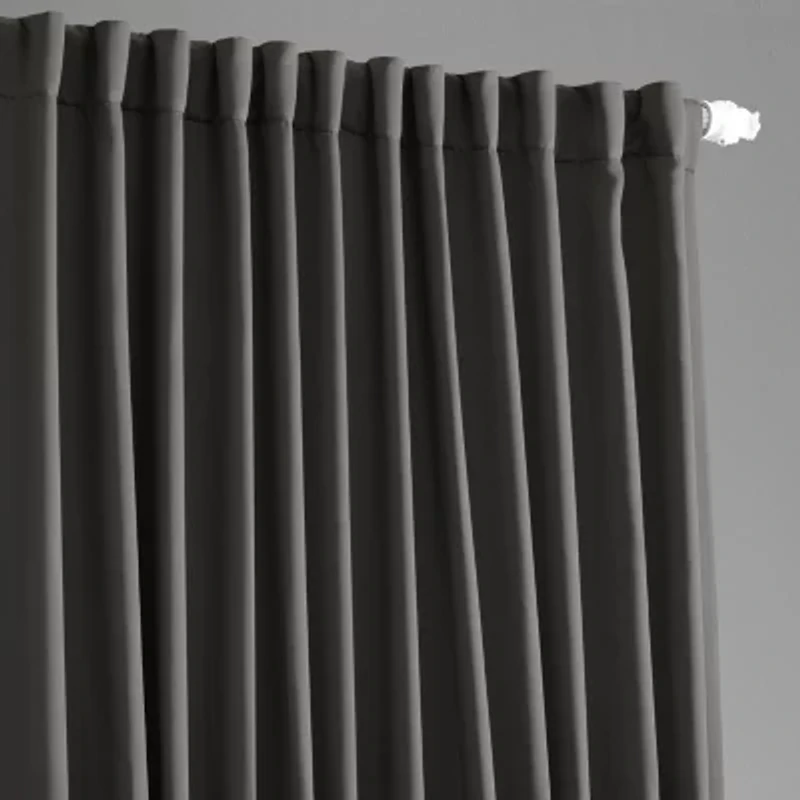 Exclusive Fabrics & Furnishing Solid Extra Wide Rod Pocket Back Tab Light-Filtering Single Curtain Panel
