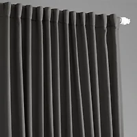 Exclusive Fabrics & Furnishing Solid Extra Wide Rod Pocket Back Tab Light-Filtering Single Curtain Panel
