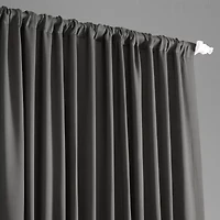 Exclusive Fabrics & Furnishing Solid Extra Wide Rod Pocket Back Tab Light-Filtering Single Curtain Panel