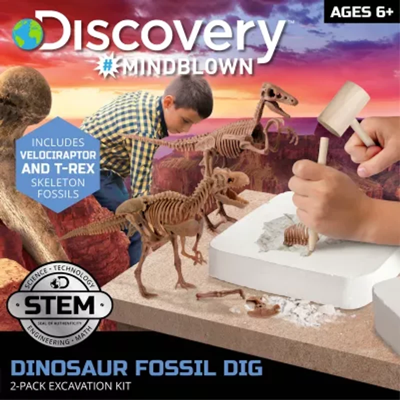 Discovery #Mindblown Dinosaur Fossil Dig 2-Pack Excavation Kit