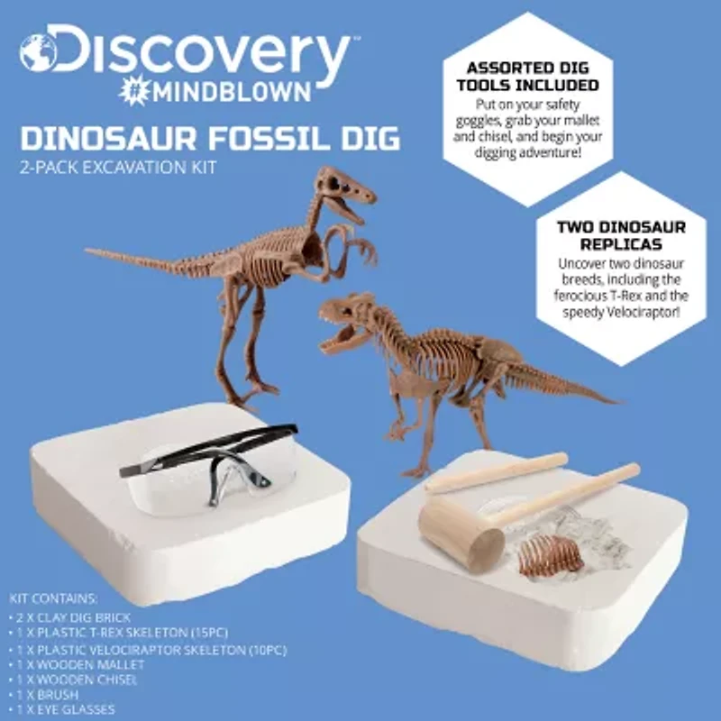 Discovery #Mindblown Dinosaur Fossil Dig 2-Pack Excavation Kit