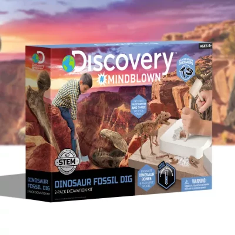 Discovery #Mindblown Dinosaur Fossil Dig 2-Pack Excavation Kit