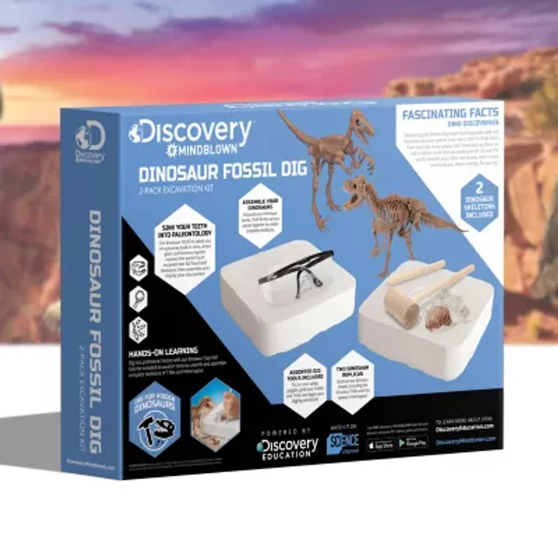 Discovery #Mindblown Dinosaur Fossil Dig 2-Pack Excavation Kit