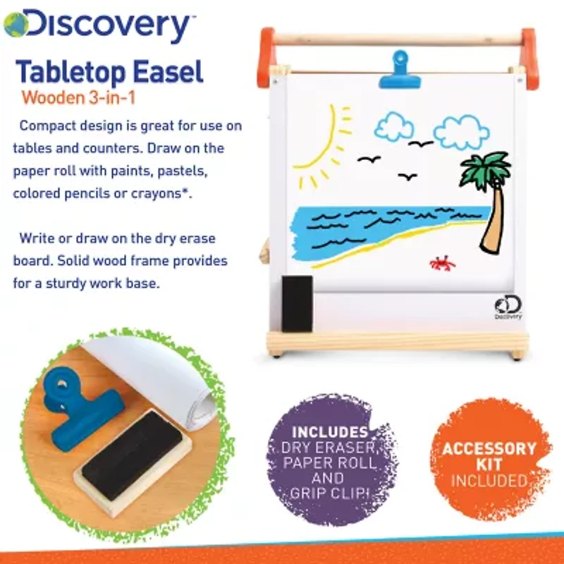 Discovery Kids Tabletop Easel 3-in-1 Art Center
