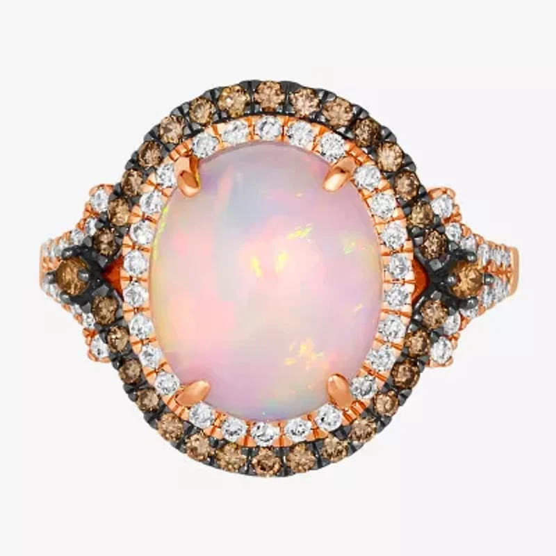Le Vian® Grand Sample Sale™ Ring featuring 2 1/3 CT. Neopolitan Opal™ 1/3 CT. Chocolate Diamonds® 3/8 CT. Nude Diamonds™ set in 14K Strawberry Gold®