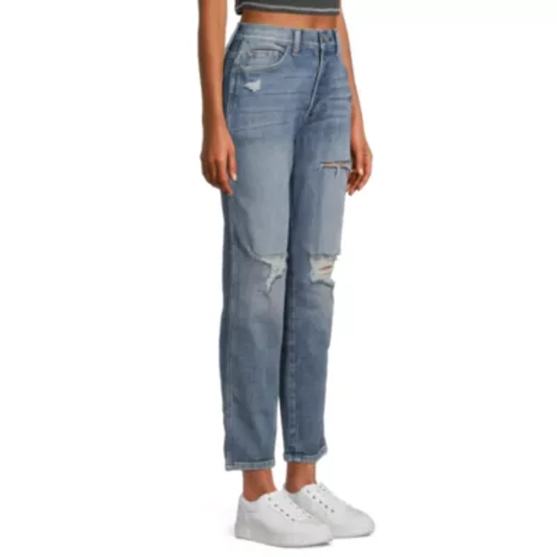 Arizona Juniors Womens Highest Rise Mom Easy-on + Easy-off Jean