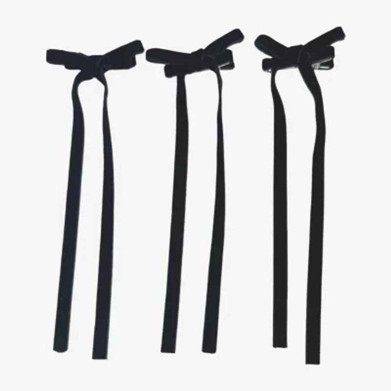 Bijoux Bar Black Velvet Bow 3-pc. Hair Bow