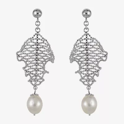 8-8.5Mm Cultured Freshwater Pearl Sterling Silver Earrings