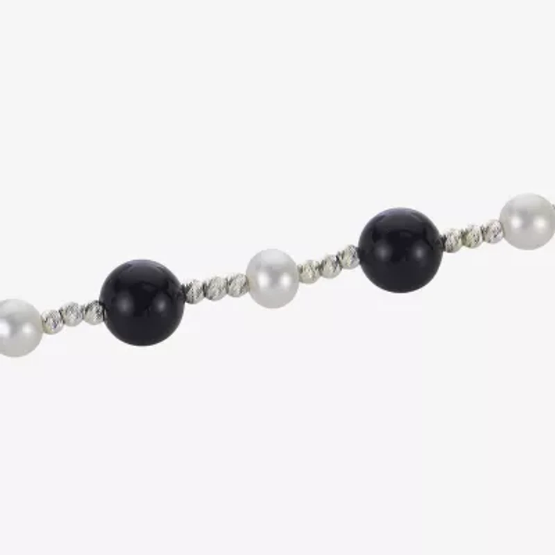 Womens Black Onyx Strand Necklace