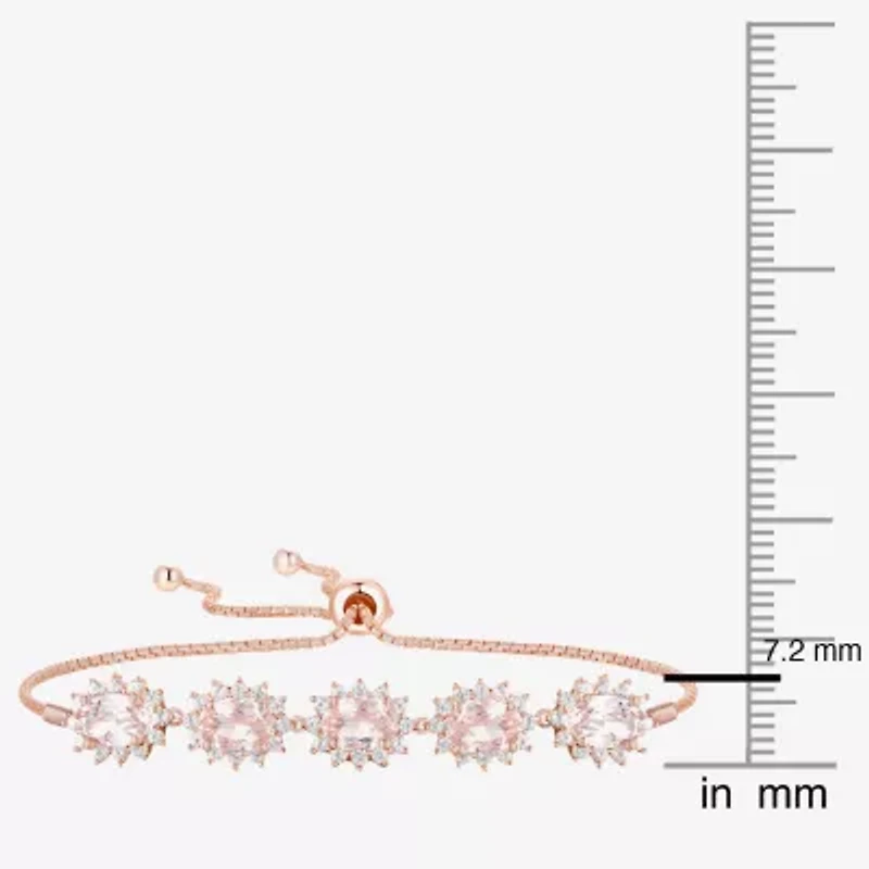 Gemstone 14K Gold Over Silver Oval Bolo Bracelet