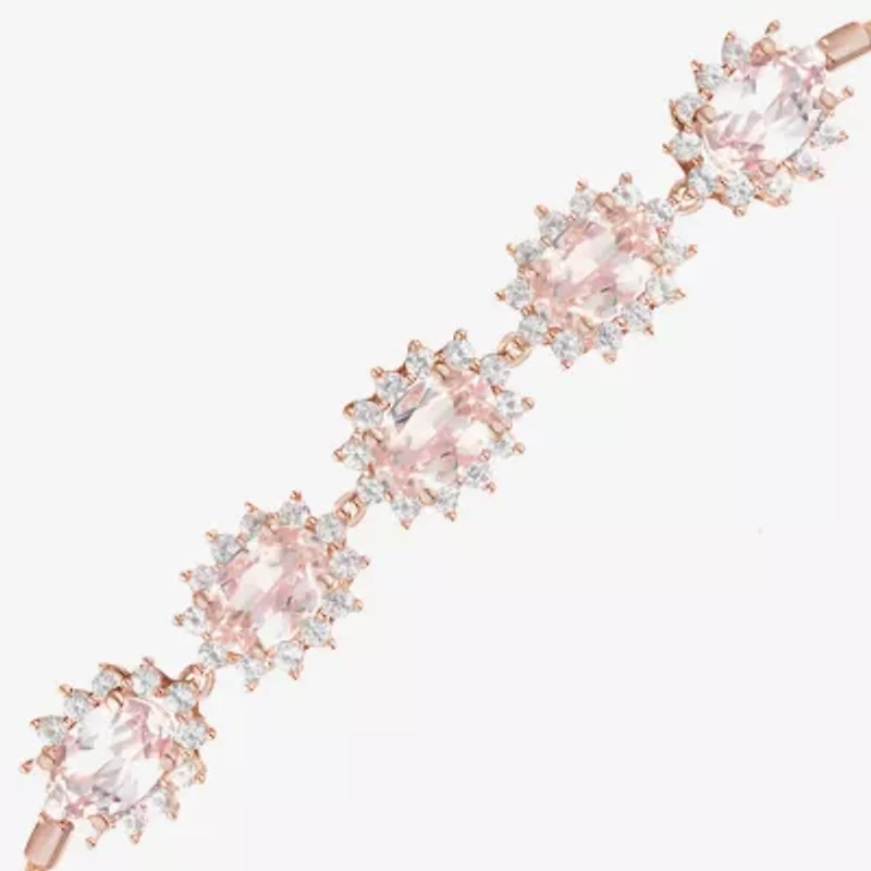 Gemstone 14K Gold Over Silver Oval Bolo Bracelet