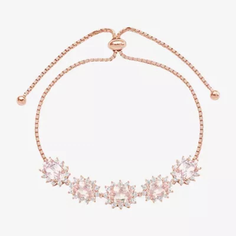 Gemstone 14K Gold Over Silver Oval Bolo Bracelet