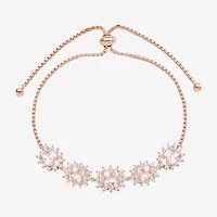 Gemstone 14K Gold Over Silver Oval Bolo Bracelet