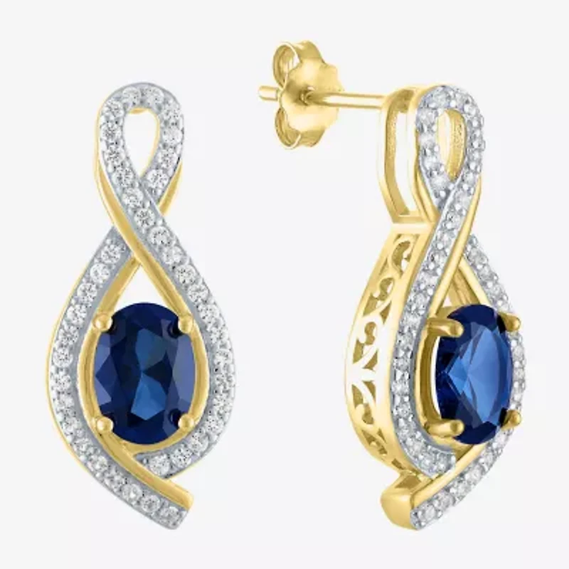 Gemstone 14K Gold Over Silver Sterling Oval Jewelry Set