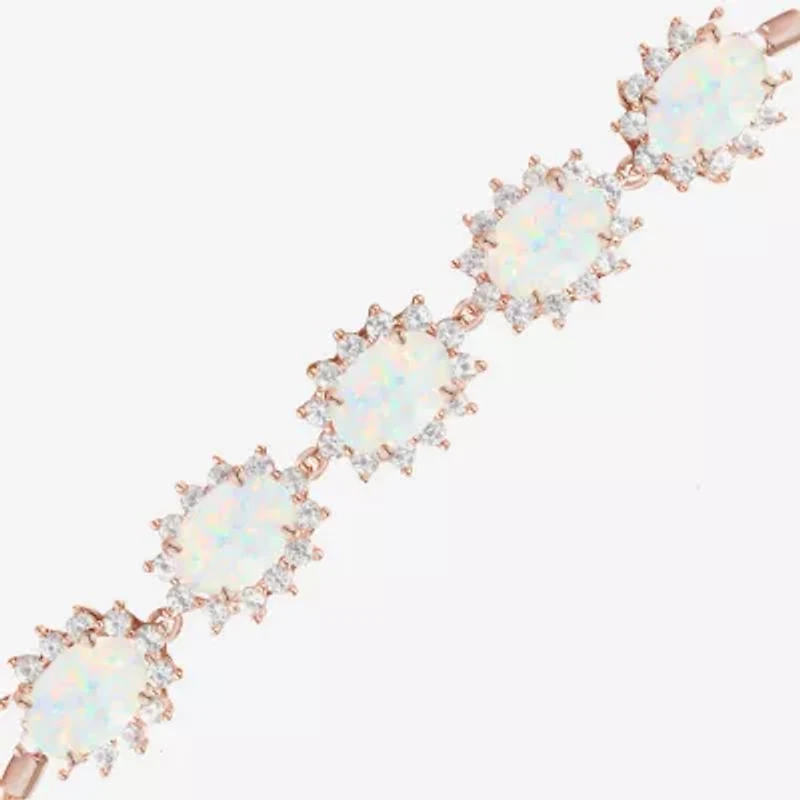 Gemstone 14K Gold Over Silver Oval Bolo Bracelet