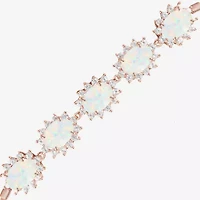 Gemstone 14K Gold Over Silver Oval Bolo Bracelet
