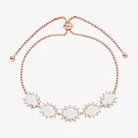 Gemstone 14K Gold Over Silver Oval Bolo Bracelet