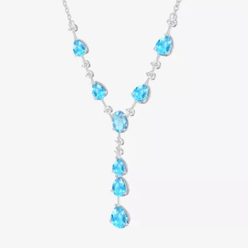 Womens Gemstone 14K Gold Over Silver Y Necklace