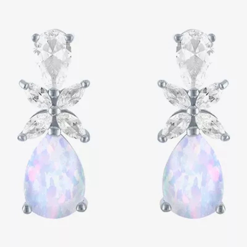 Gemstone Sterling Silver Pear Drop Earrings