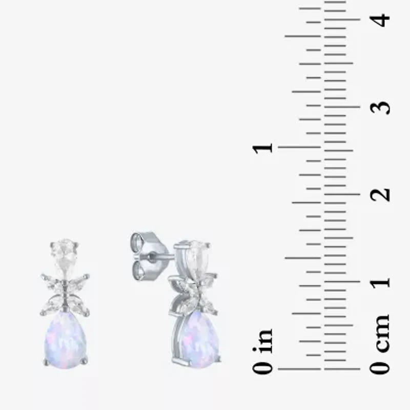 Gemstone Sterling Silver Pear Drop Earrings