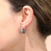 Womens Sterling Silver 19.8mm Hoop Earrings