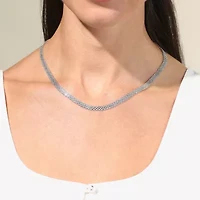 Athra Sterling Silver 18 Inch Solid Bismark Chain Necklace