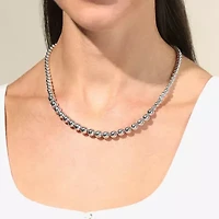 Womens Sterling Silver 18 Inch Beaded Necklace