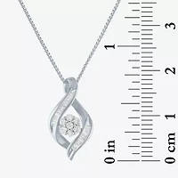 Diamond Blossom 1/5 CT.T.W. Natural Cluster Sterling SIlver Swirl Pendant Necklace
