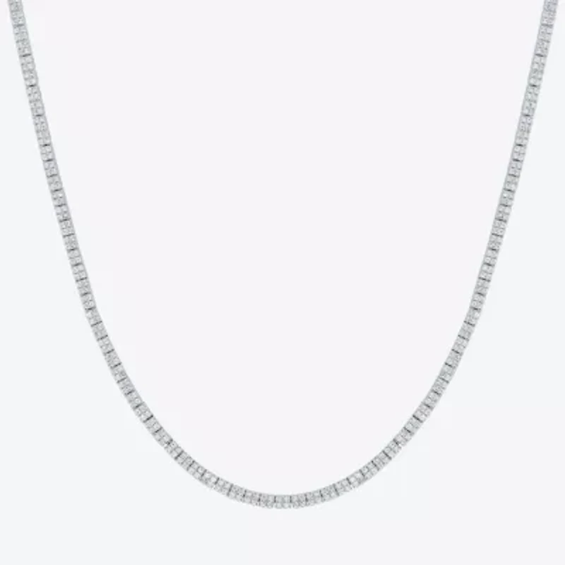 Diamond Addiction (G-H / I1-I2) Womens White Diamond Sterling Silver 17 Inch Tennis Necklace