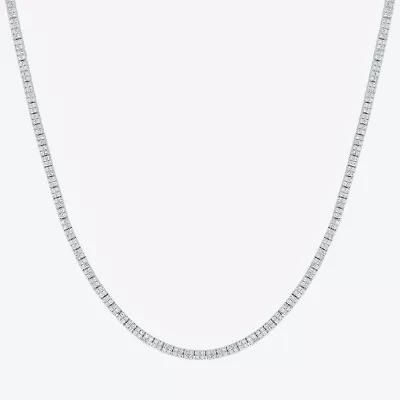Diamond Addiction (G-H / I1-I2) Womens White Diamond Sterling Silver 17 Inch Tennis Necklace
