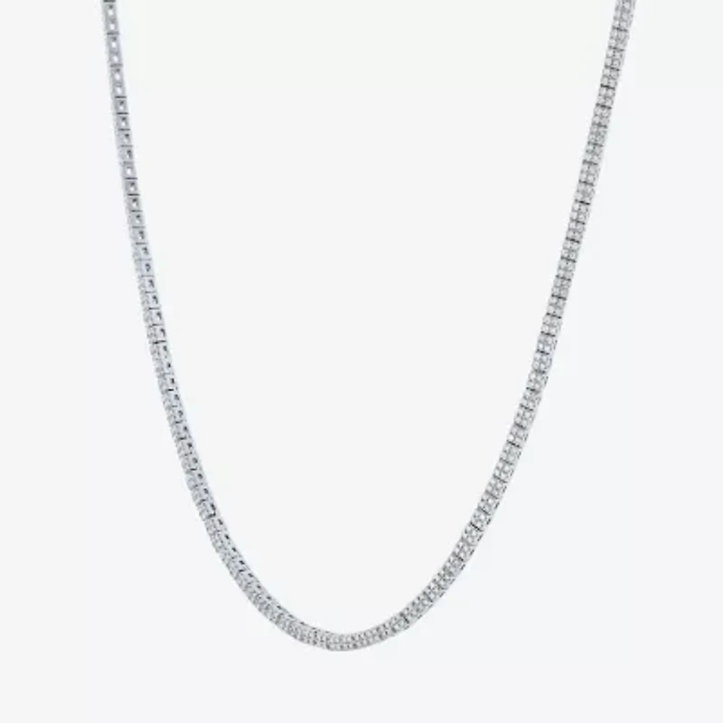 Diamond Addiction (G-H / I1-I2) Womens White Diamond Sterling Silver 17 Inch Tennis Necklace
