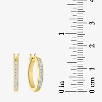 (I1-I2/ G-H) Womens 1/10 CT. T.W. Lab Grown White Diamond 14K Gold Over Silver Sterling Silver 17mm Hoop Earrings