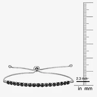 Womens 1/10 CT. T.W. Natural Black Diamond Sterling Silver Bolo Bracelet