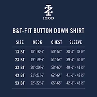 IZOD Performance Comfort Mens Long Sleeve Classic Fit Stretch Fabric Big and Tall Button-Down Shirt