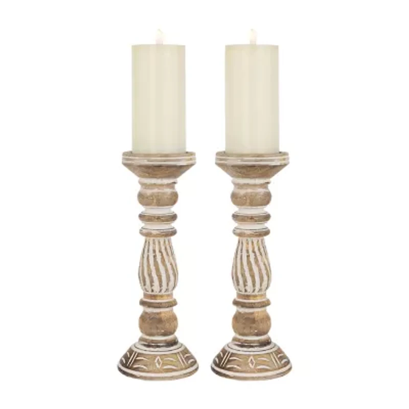Northlight Brown Etched Antique 2-pc. Candle Holder