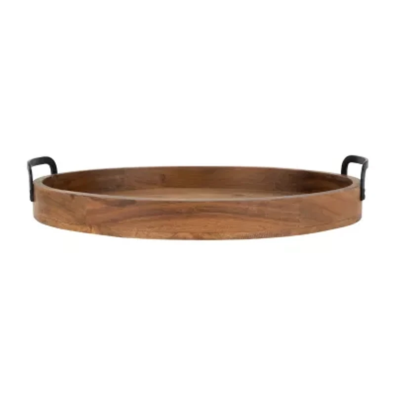 Northlight Acacia Wood With Metal Handles 3-pc. Decorative Tray