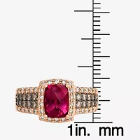 Le Vian® Ring featuring 1 1/2 cts. Raspberry Rhodolite®, 1/4 cts. Chocolate Diamonds®, 3/8 cts. Nude Diamonds™ set in 14K Strawberry Gold®