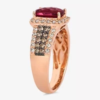 Le Vian® Ring featuring 1 1/2 cts. Raspberry Rhodolite®, 1/4 cts. Chocolate Diamonds®, 3/8 cts. Nude Diamonds™ set in 14K Strawberry Gold®